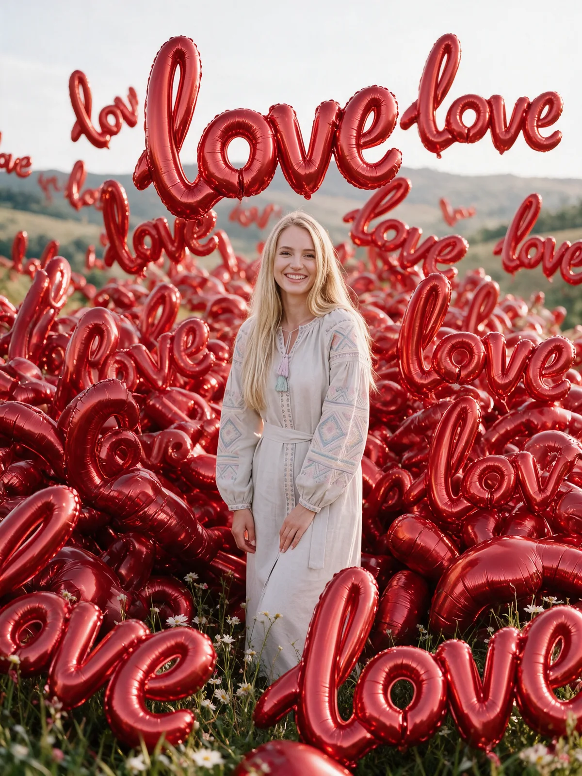 Шары LOVE — кадр, сгенерированный по промпту
